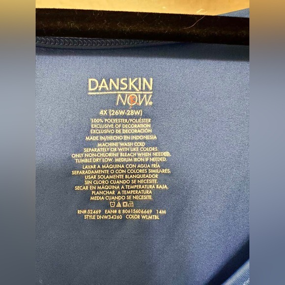 Blue Danskin Now Active Wear Shirt - Picture 3 of 4